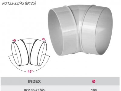 Kolano PVC 45 Awenta