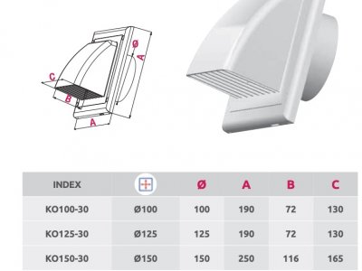 Kratka wywiewna KO100 Awenta